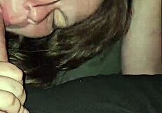 wife spits on cock and keeps moaning while deepthroating