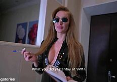 i feel the intense blowjob from this special agent, her mouth filled with cum