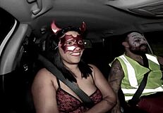 Halloween shenanigans end in wild anal creampie action