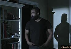 Damn, inked teen gets interracially pounded till cumshot covers her ass!