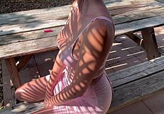 Italian milf Artemisia Love rocks a tight dress outside looking stunning