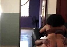 Ebony Neighbor Doggystyles Monster Cock in Backyard and Inside