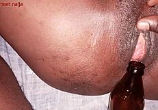 Onion Booty Ebony Ghana Girl Fucks Malt Bottle Hard