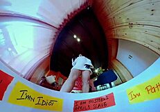 Dominatrix Mistress April slams huge holes with double fisting action