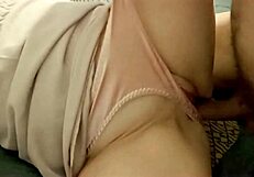 Yo, check this blonde French slut in a pink satin dress getting pounded doggystyle!