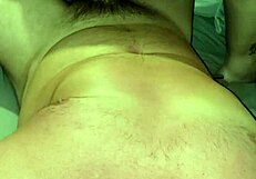 Milf with big ass in pink thong rides cock passionately.