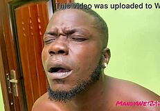 homemade sexy ebony interracial deep kissing cum raw in mouth