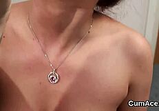 I watched this peculiar looker swallow every drop of cum from the blowbang.