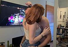 Redhead and Brunette Swap Partners in Wild Group Fucking