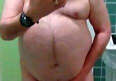 Wow, check out this naked wanking action with a hard cock in full view!