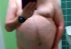 Wow, check out this naked wanking action with a hard cock in full view!