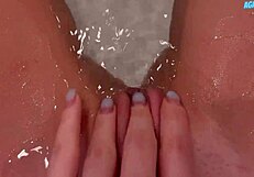 I feel so wet masturbating in the bathroom with my petite teen body.