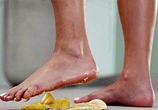 4K Foot Fetish Action with Bare Feet and Heels Crushing Fruit