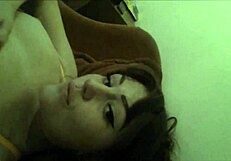 Innocent Brunette Fingers Herself Outdoors Boldly.