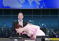 hot milfs freeused during news broadcast. i'm shocked by this wild group action.