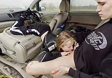 Fuck, that teen couple is wild in the car!