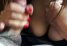 hot girl really knows how to blowjob a dick until cum inside that cute mouth