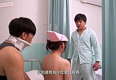 Nurse gives patient intense blowjob and face fucking in hospital