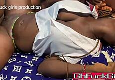 ghana student fucks pornstar in doggystyle after exams, screaming with creampie release