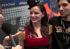 Asian Teen Flashes Big Tits at Expo