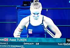 Gorgeous girls with perfect asses in ornamental jumps.