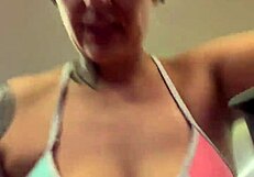 i got super horny training in thong bikini at ipanema beach gym