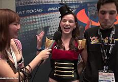 Asian Teen Flashes Big Tits at Expo