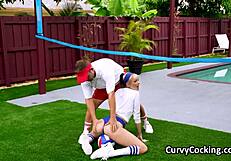 21 sextury - hanna rey gets eiffel towered and double-fucked in the kitchen