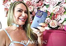 Bruna and Cleo, teasing with anal and blowjob on huge cock?