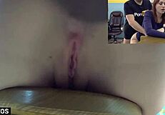 Amateur Couple's Rough Anal Squirt On The Bar