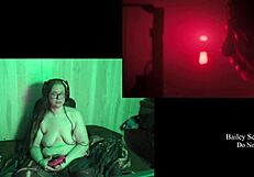 Naked brunette says, 'Lake house fun!'