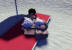 Roblox Slut Bent Over and Fucked in Public Beach