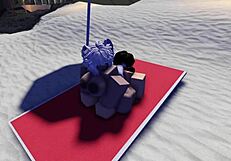 Roblox Slut Bent Over and Fucked in Public Beach