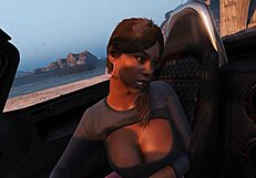 Franklin feels pleasure with hooker in GTA 5.