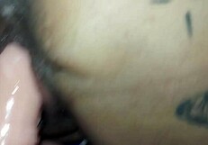 Slut Sitting On Rubber Dick And Sucking Her Lovers Cock On The Living Room Couch