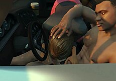 Franklin feels pleasure with hooker in GTA 5.