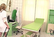 sophia knight, the hot doctor, explores with a speculum