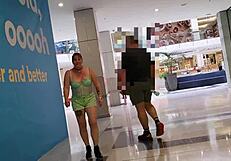 Trashy Kiwi slut flaunts her body at the mall and busy street