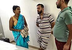 Me and friends seduced our hot maid for desi threesome vid, oops!