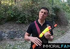 Oh, Alexis Crystal drops her panties for American hunks!