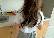 I SEE UNDER MY SCHOOLMATE'S SKIRT, TAKE HER HOME AND CUM ON HER NICE ASS