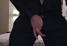 Amateur jerks huge cock to massive cumshot explosion