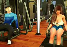 Blonde Muscular Man Has Sex in Gym