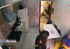 Hot wife Thay Ksada flashes delivery man after shower in just a nightgown