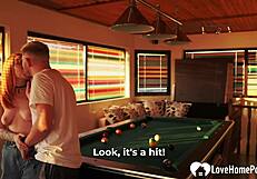 Sexy Redhead Breaks Pool Rules With Deepthroat Blowjob