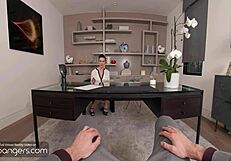 Vr bangers cute blonde in lingerie fucks hard at job interview