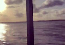 Brazilian latina wife enjoys a relaxing boat ride in bikini