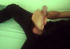 After Work, A Guy Jerks His Huge Cock To Orgasm