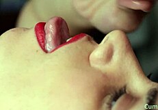 close up of a mouthful swallow scene