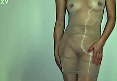 Big Boobs Mature in Pantyhose GETTING HUGE CUM on Hairy Pussy